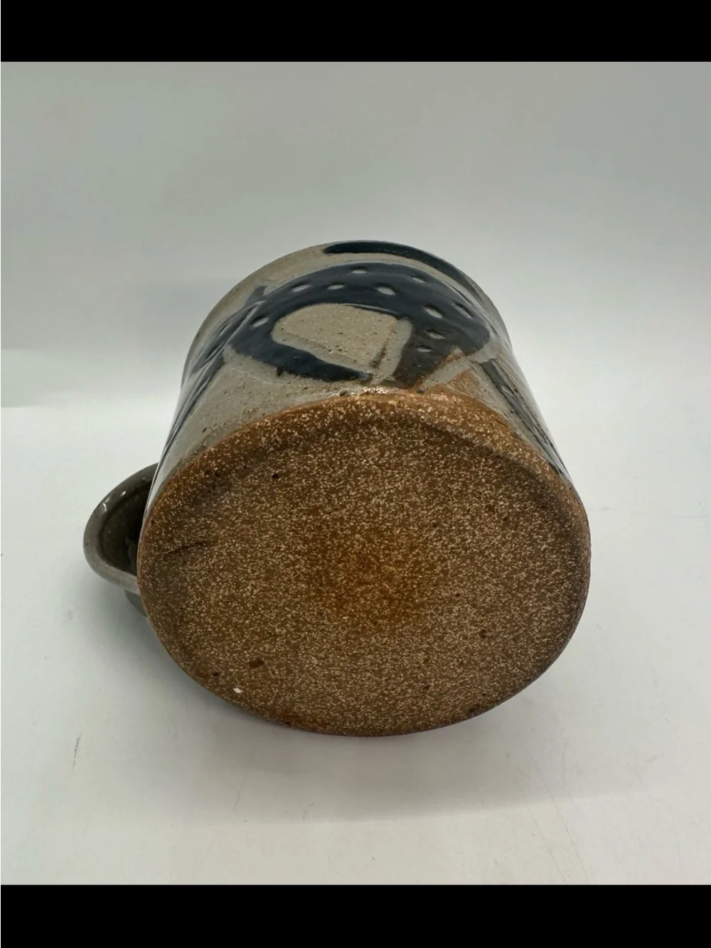 Handcrafted Stoneware Blue Speckled Cat Pottery Coffee Mug Unique